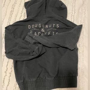 Doughnuts and Deadlifts cropped hoodie